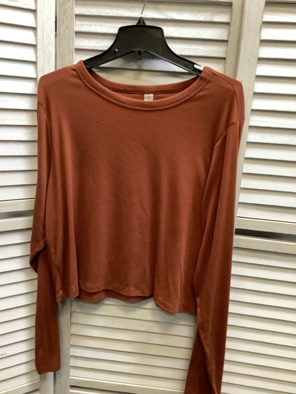 Red Athletic Top Long Sleeve Collar Old Navy, Size Xxl Supply