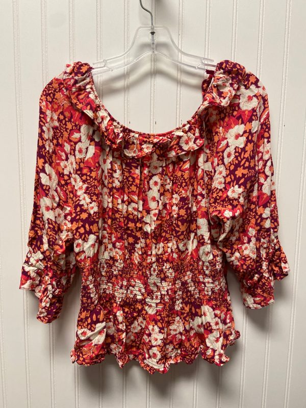 Purple Top 3 4 Sleeve Free People, Size L For Sale