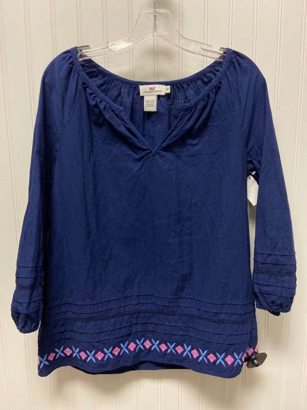 Blue Top Long Sleeve Vineyard Vines, Size Xs Online Hot Sale