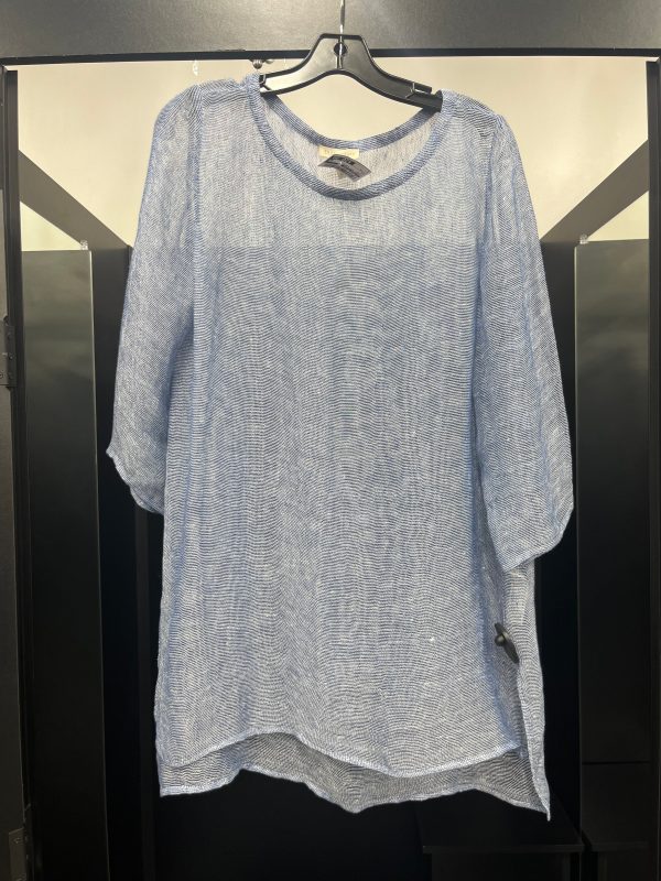 Blue Tunic 3 4 Sleeve Eileen Fisher, Size M Supply