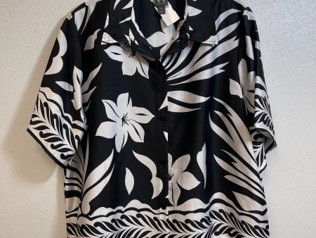 Black White Top Short Sleeve Worthington O, Size Xl Cheap