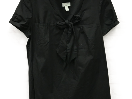 Black Top Short Sleeve By Loft, Size: L Cheap