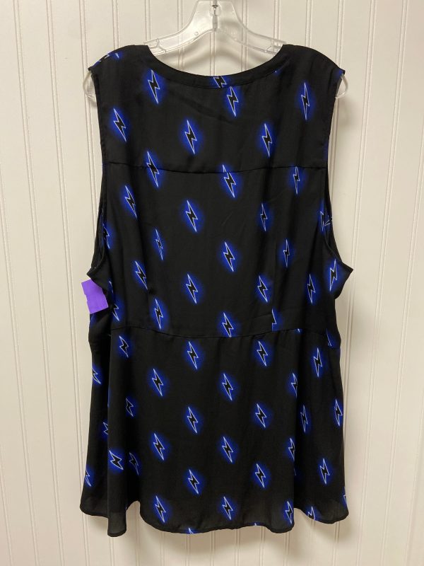 Black & Blue Blouse Sleeveless Torrid, Size 3x Online Hot Sale