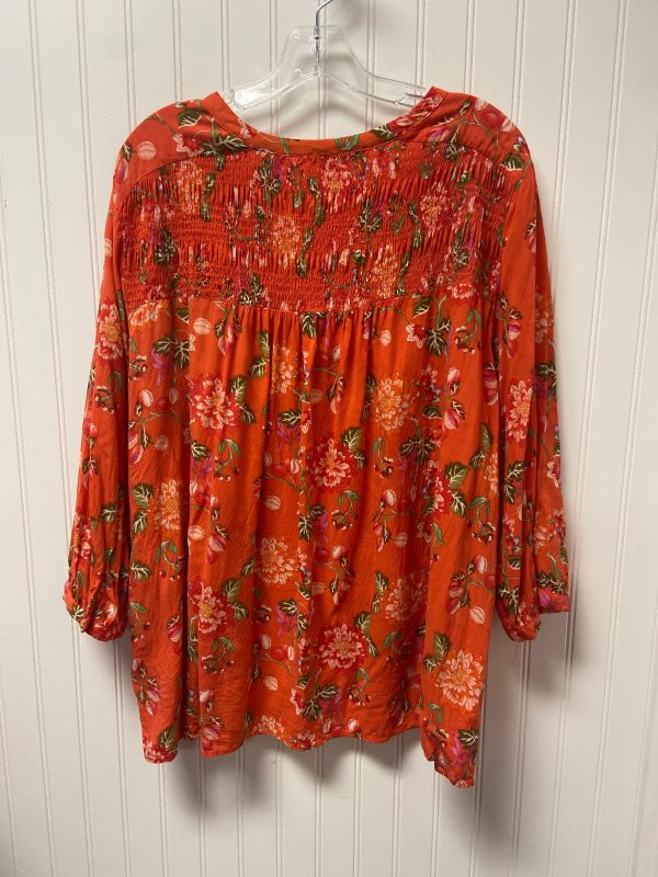 Orange & Pink Top Long Sleeve Basic Rose And Olive, Size 3x Supply