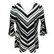 Chevron Pattern Tunic Long Sleeve Coco Bianco, Size L For Cheap