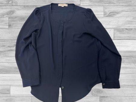 Navy Top Long Sleeve Loft, Size Petite   S Online Sale