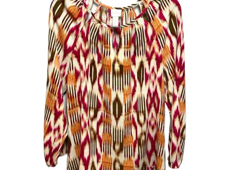 Multi-colored Top Long Sleeve Chicos, Size 8 Online Hot Sale