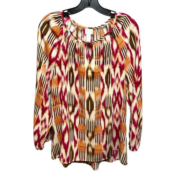 Multi-colored Top Long Sleeve Chicos, Size 8 Online Hot Sale