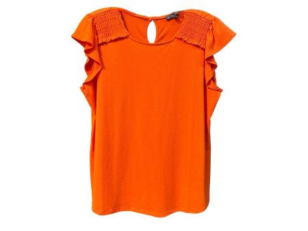 Orange Top Short Sleeve Adrianna Papell, Size L For Discount