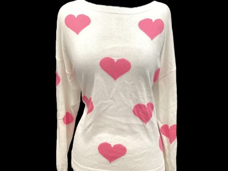 Pink & White Top Long Sleeve Pink Lily, Size S For Discount