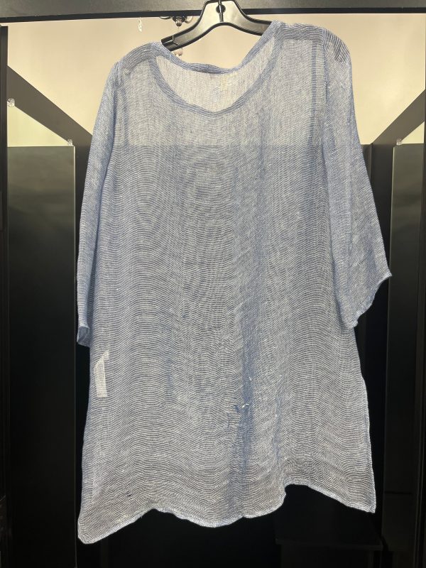 Blue Tunic 3 4 Sleeve Eileen Fisher, Size M Supply