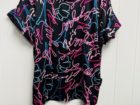 Black & Pink Top Short Sleeve Karl Lagerfeld, Size L Fashion