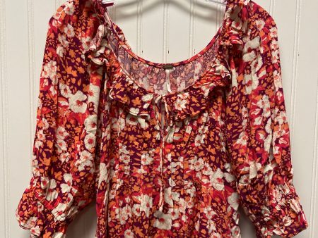 Purple Top 3 4 Sleeve Free People, Size L For Sale