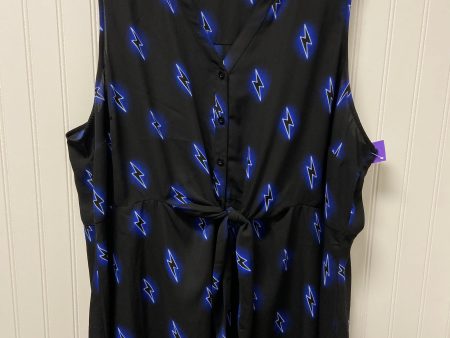 Black & Blue Blouse Sleeveless Torrid, Size 3x Online Hot Sale