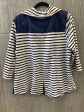 Striped Pattern Athletic Top Long Sleeve Collar Lauren By Ralph Lauren, Size 3x For Discount