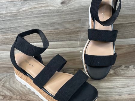 Black Sandals Heels Wedge Madden Girl, Size 11 Online Hot Sale