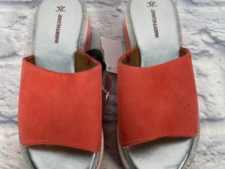 Pink & Silver Sandals Heels Platform Johnston & Murphy, Size 7 Hot on Sale