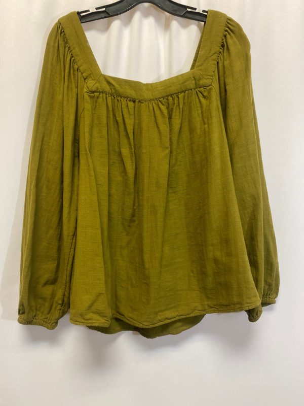 Green Top Long Sleeve Sonoma, Size 1x Online Hot Sale