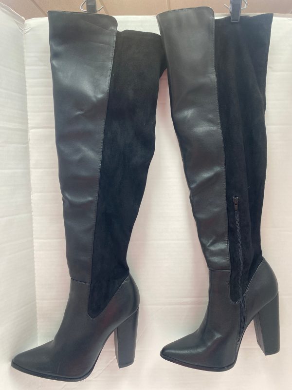 Black Boots Over-the-knee Heels Nine West, Size 10.5 Online now