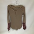 Tan Top Long Sleeve Free People, Size S on Sale