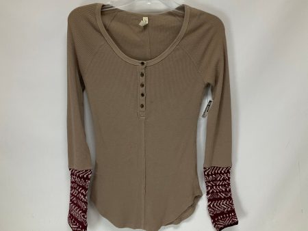 Tan Top Long Sleeve Free People, Size S on Sale