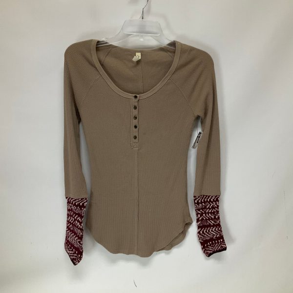 Tan Top Long Sleeve Free People, Size S on Sale