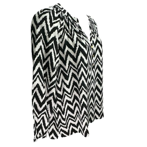 Elsa Top in Get Your Chev On Black & White Silk Lilly Pulitzer, Size L Supply