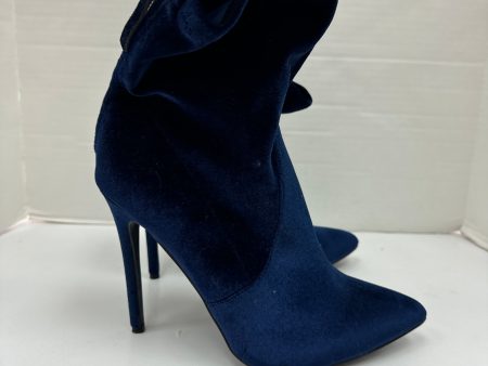 Blue Boots Ankle Heels Shoedazzle, Size 10 Supply