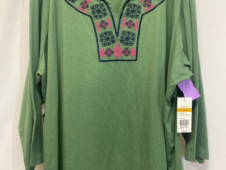 Green Top Long Sleeve Kim Rogers, Size 3x Discount