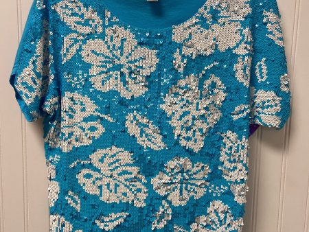 Blue & White Top Short Sleeve Michael By Michael Kors, Size S Discount