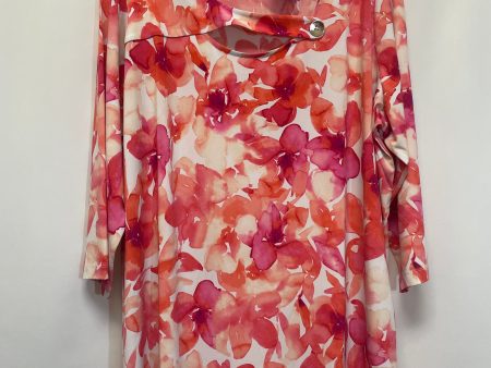 Peach Top 3 4 Sleeve Susan Graver, Size 3x Online now