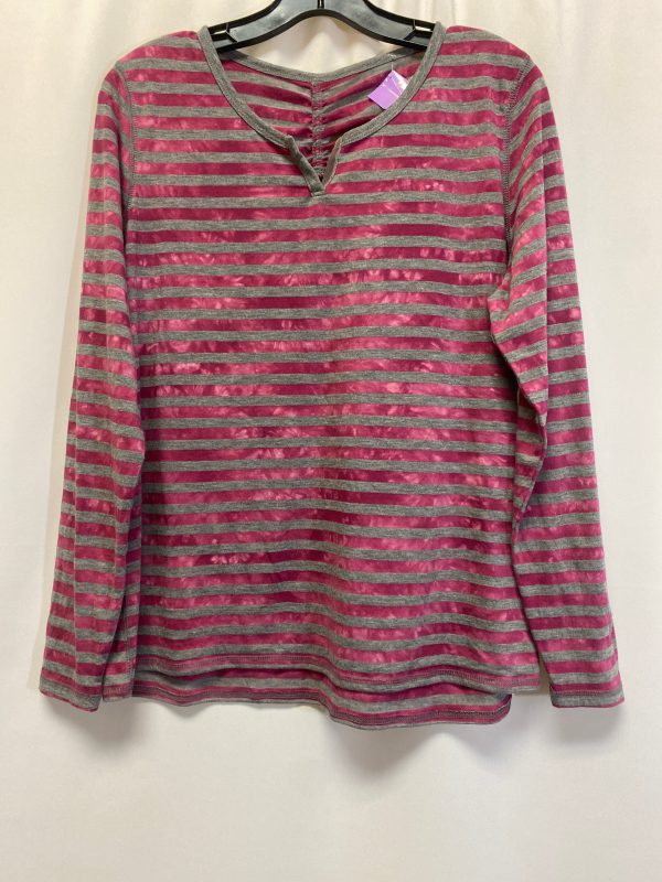 Pink Top Long Sleeve St Johns Bay, Size Petite L Online now