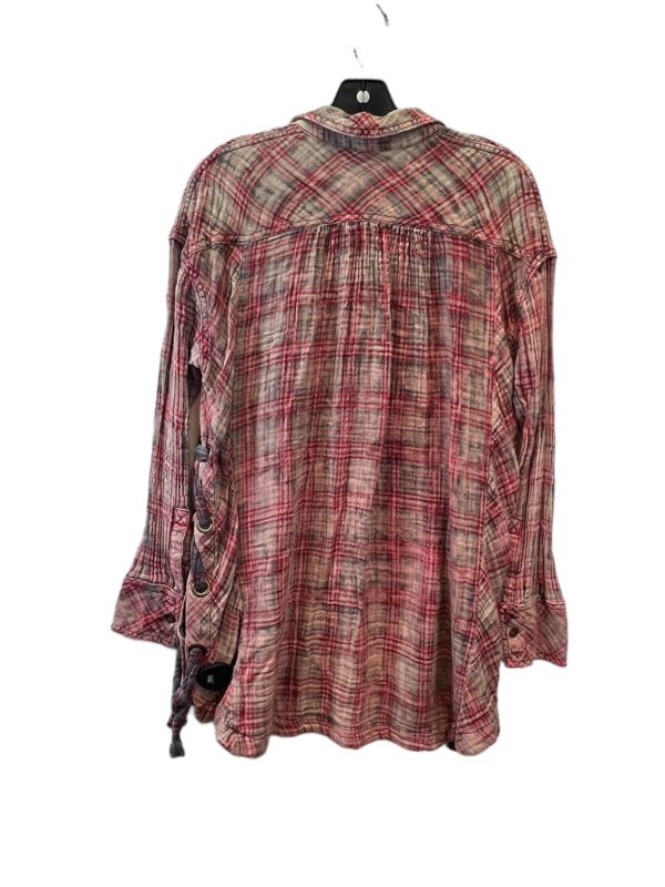 Red & Tan Top Long Sleeve Free People, Size Xs For Discount