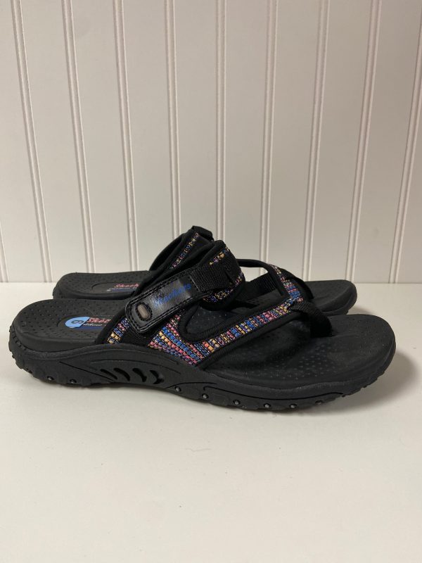 Black Sandals Flats Skechers, Size 9 Discount