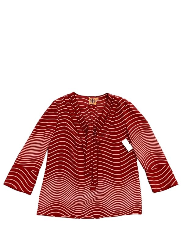 Red Top Long Sleeve Tory Burch, Size 4 on Sale