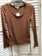 Brown Top Long Sleeve Basic No Comment, Size M Online Sale