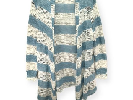 Blue & Cream Sweater Cardigan Retro, Size L Supply