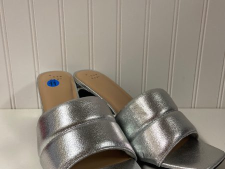 Silver Sandals Heels Block A New Day, Size 11 Fashion