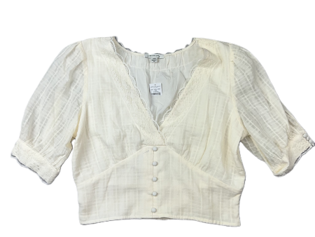 Cream Top 3 4 Sleeve By American Eagle, Size: L For Discount