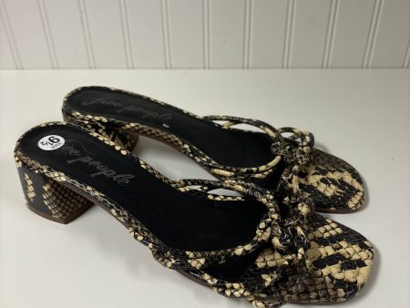 Snakeskin Print Sandals Heels Block Free People, Size 9.5 Hot on Sale