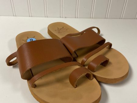 Brown Sandals Flats Clothes Mentor, Size 6 on Sale