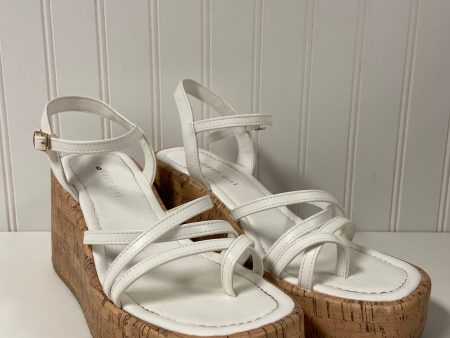 White Sandals Heels Wedge Madden Girl, Size 9 For Cheap