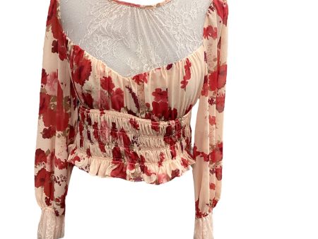 Floral Print Top Long Sleeve Free People, Size S For Cheap