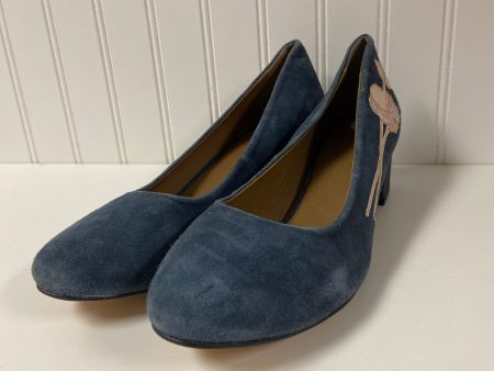 Blue Shoes Heels Block Clothes Mentor, Size 10 For Sale