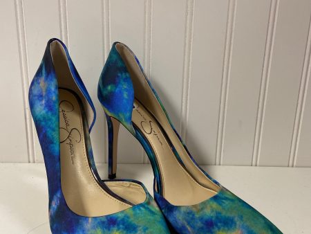 Blue & Green Sandals Heels Stiletto Jessica Simpson, Size 8 Fashion