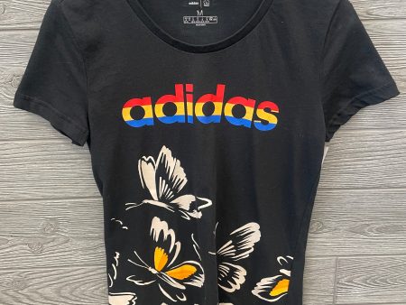 Black Athletic Top Short Sleeve Adidas, Size M For Discount