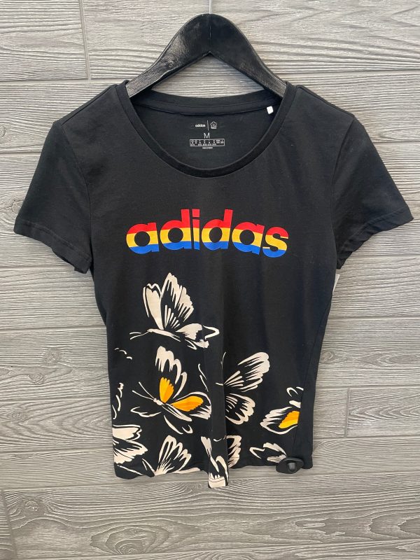 Black Athletic Top Short Sleeve Adidas, Size M For Discount