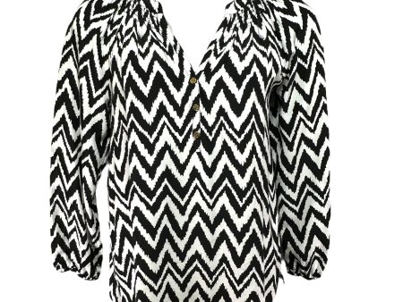 Elsa Top in Get Your Chev On Black & White Silk Lilly Pulitzer, Size L Supply