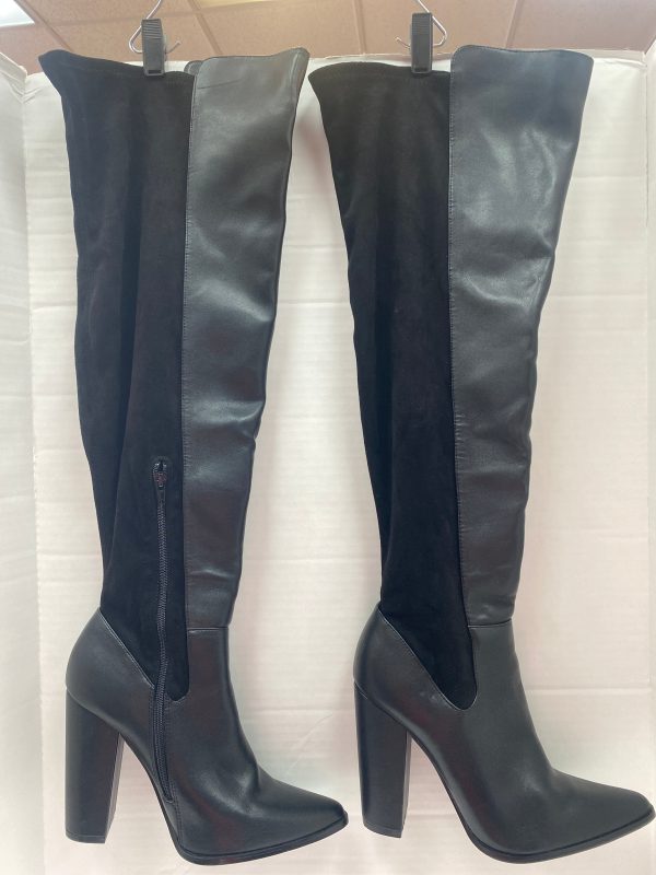 Black Boots Over-the-knee Heels Nine West, Size 10.5 Online now