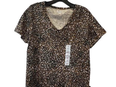 Animal Print Top Short Sleeve Basic Old Navy, Size M Online Sale